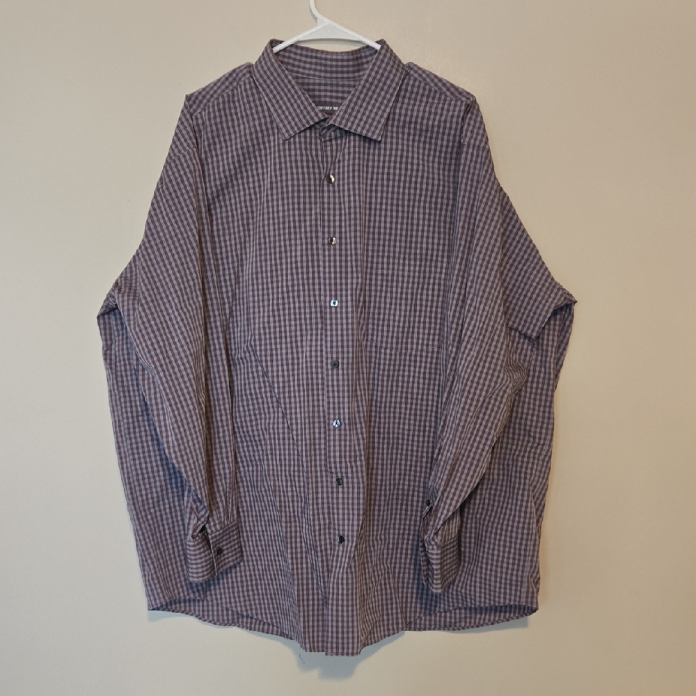 Geoffrey Beene Men's Purple Plaid Button Down Shirt